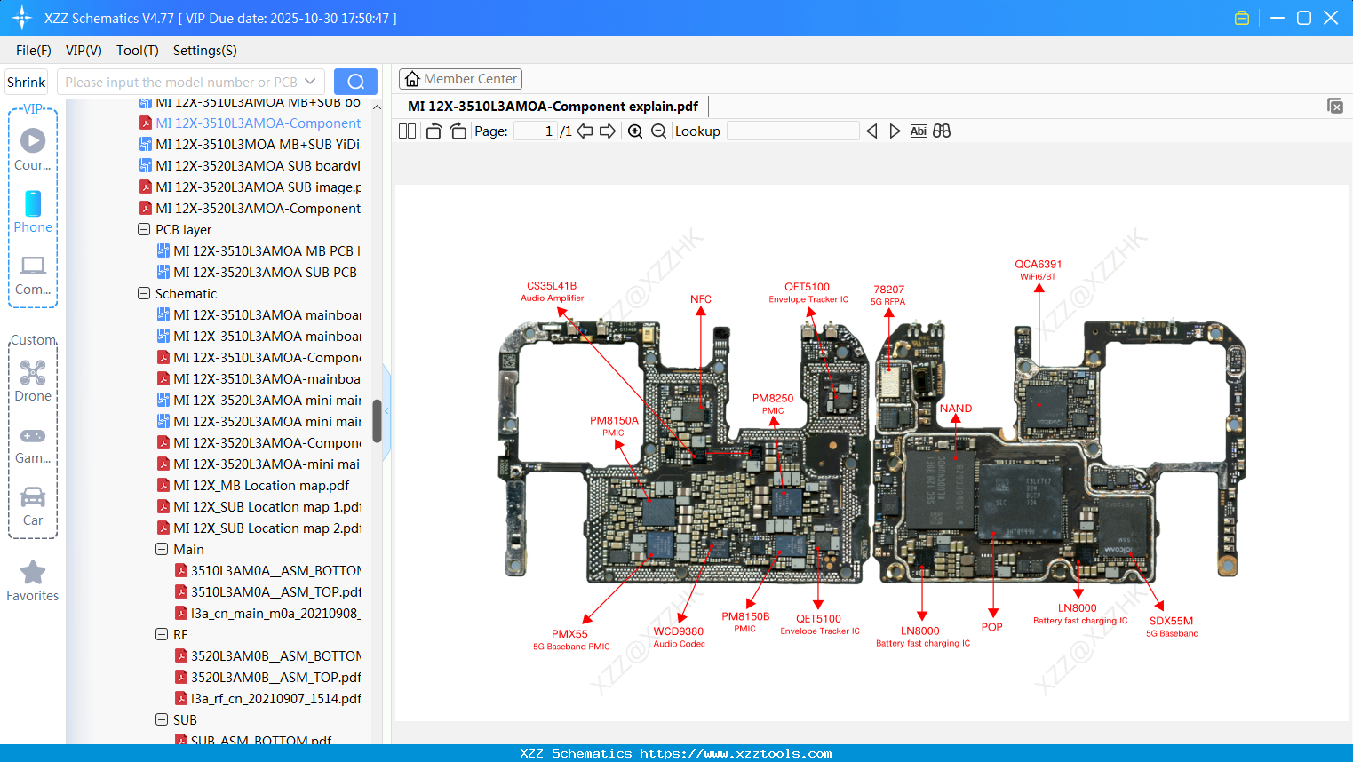 Xiaomi MI 12X-3510L3AMOA-Component Explain